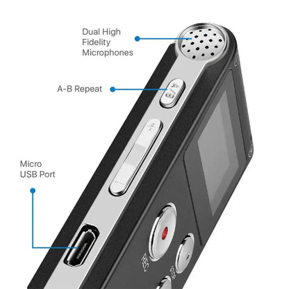 Professional Mini USB Voice Recorder: 8GB MP3 Player with Sound Audio Recording - Compact Dictaphone and Flash Drive Combo