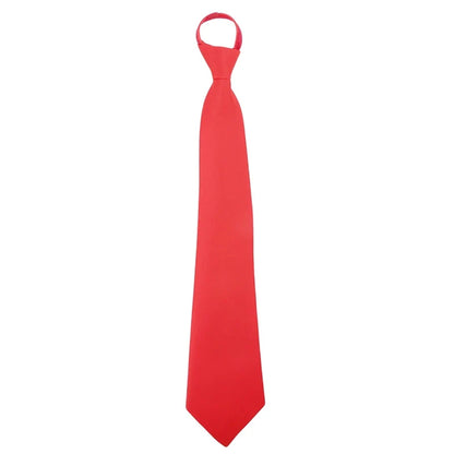 Pre-Tied Men’s Skinny Zipper Tie – 5cm Slim Necktie in Red, Black & Blue for Parties & Events