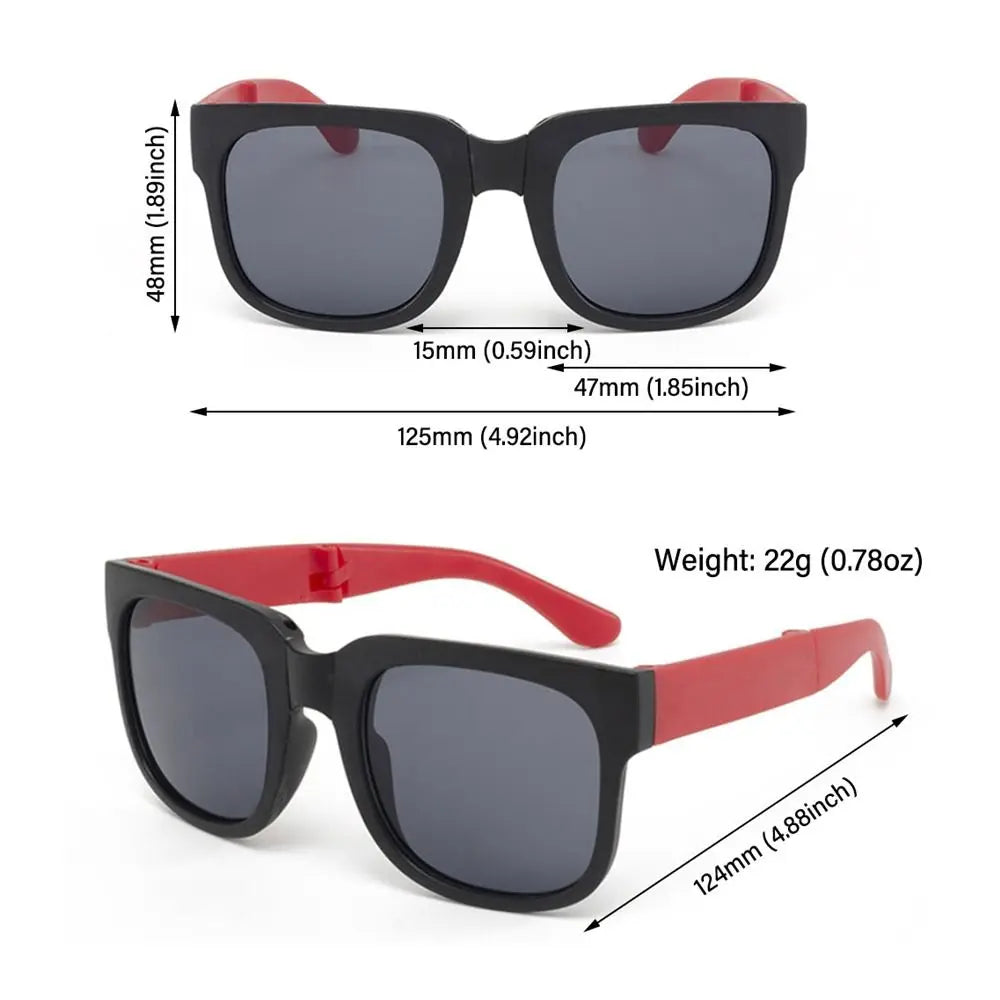 Square Frame Kids Sunglasses – UV400 Foldable Outdoor Eyewear for Toddler Boys & Girls