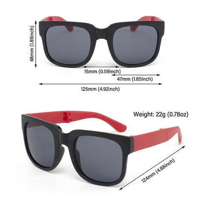 Square Frame Kids Sunglasses – UV400 Foldable Outdoor Eyewear for Toddler Boys & Girls
