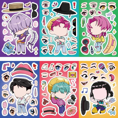 8/16/24pcs K-Pop Demon Hunters Puzzle Stickers – Cute Cartoon DIY Decals for Phone, Laptop & Luggage