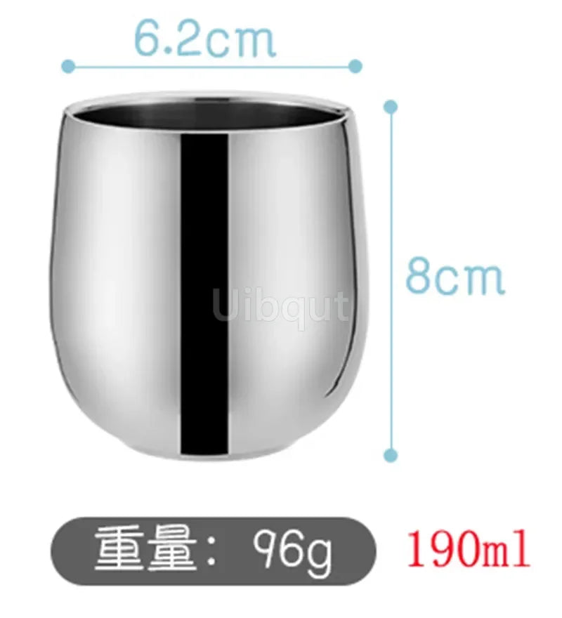 Double-Layer Stainless Steel Scald-Proof Tea & Coffee Mug – Hot Wine Cup Drinkware for Home, Restaurant & Kindergarten Use