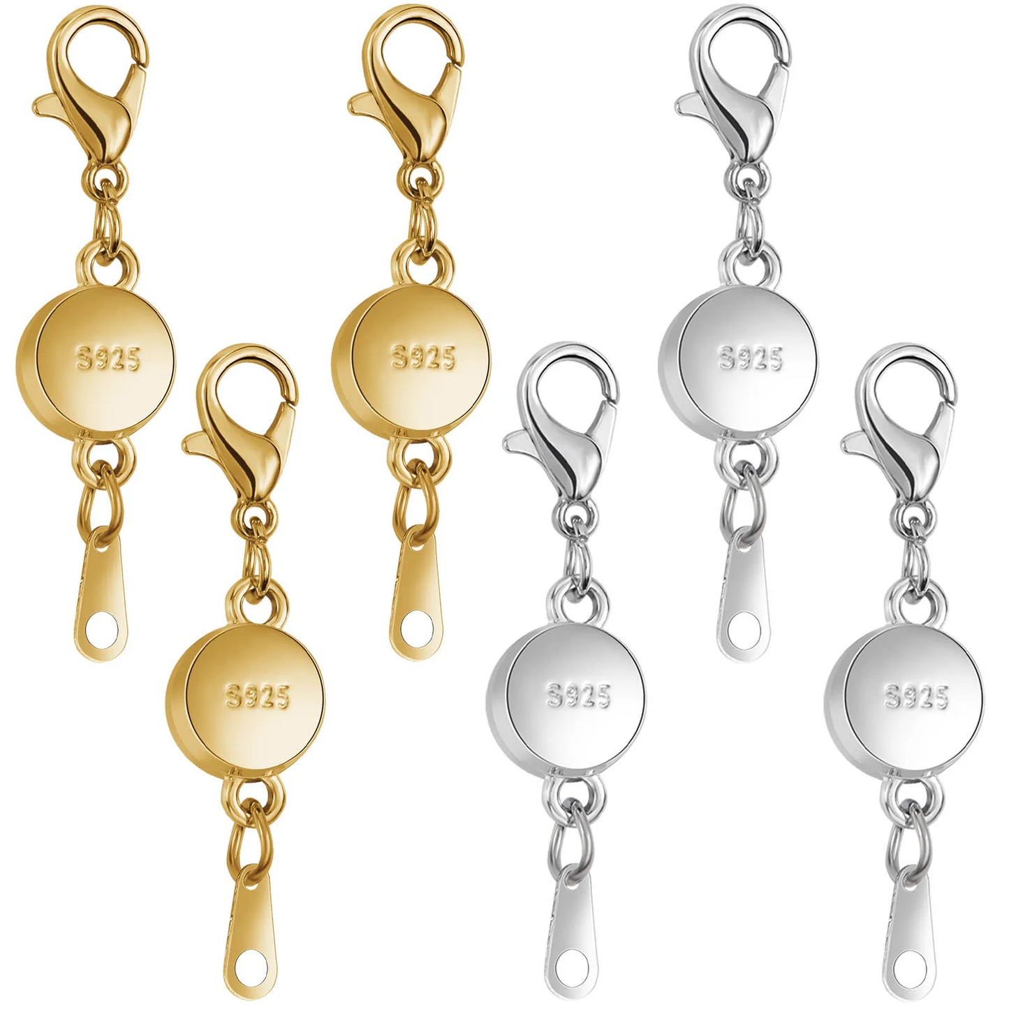 925 Silver Magnetic Jewelry Clasp - Round Necklace Closure & Clasp Converter for DIY Jewelry Making