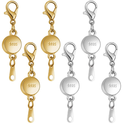 925 Silver Magnetic Jewelry Clasp - Round Necklace Closure & Clasp Converter for DIY Jewelry Making