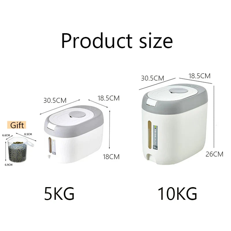 XIAOGUI 5KG/10KG Rice Dispenser - Kitchen Organizer & Storage Container, Cereal Jar for Home, Food Storage Box