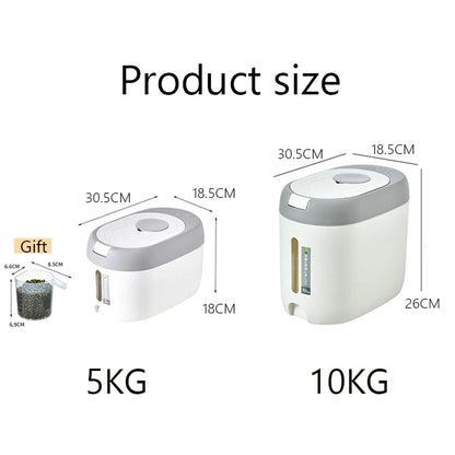 XIAOGUI 5KG/10KG Rice Dispenser - Kitchen Organizer & Storage Container, Cereal Jar for Home, Food Storage Box