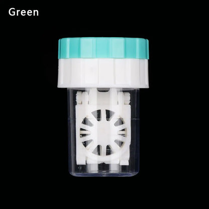 Portable Rotatable Contact Lens Cleaner Case – Manual Cleaning & Storage Container, Plastic Eyewear Accessories Holder for Travel