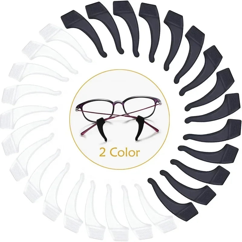 2/40PCS Silicone Ear Hooks for Glasses | Anti-Slip Eyewear Grip, Temple Sleeve & Sunglasses Holder Accessories