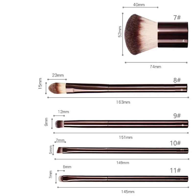 HG Pro Retractable Foundation Makeup Brush – Powder, Contour, Blusher & Highlight with Metal Handle