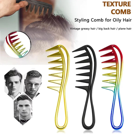 Wide Tooth Shark Plastic Comb for Men - Barber Styling & Hairdressing Tool, Ideal for Clipping, Curling, and Scalp Massage