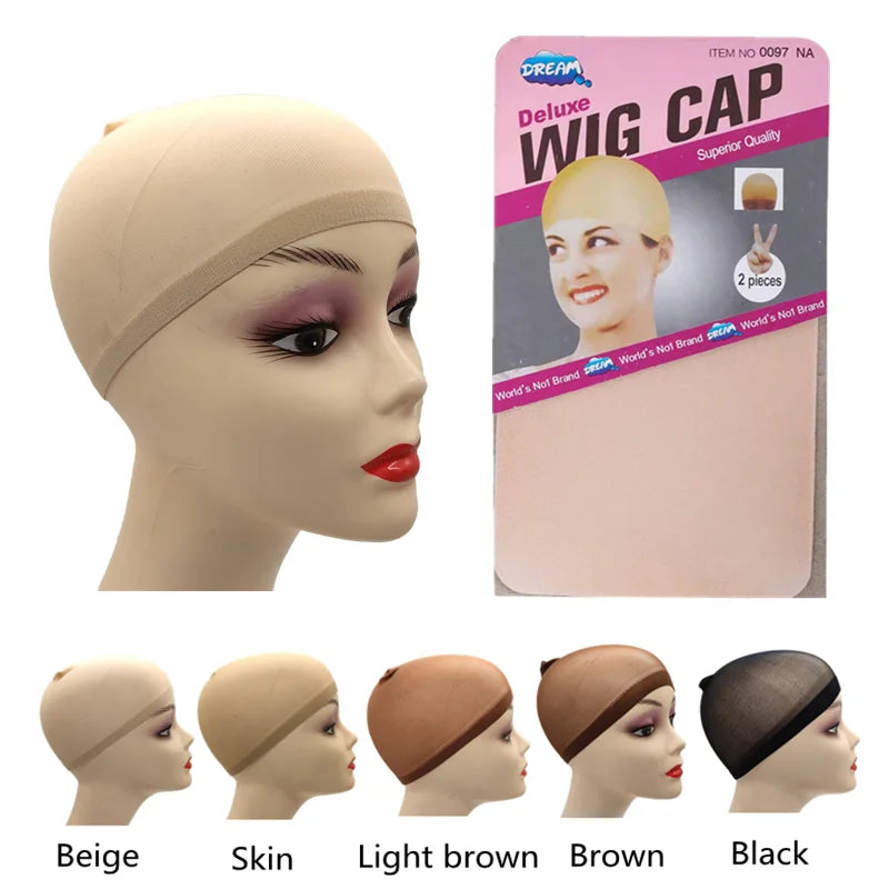 Ventilated Nylon Mesh Wig Cap – Stretchy, Breathable, Extra Thin Stocking Hairnets for Wigs, Available in 1/6/12 Bags
