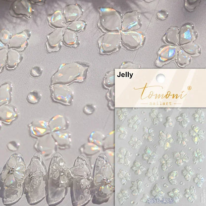 Floral Nail Art Stickers - White Rose Lily Daisy Peony Cherry Blossom & Magnolia Manicure Decals for DIY Nails