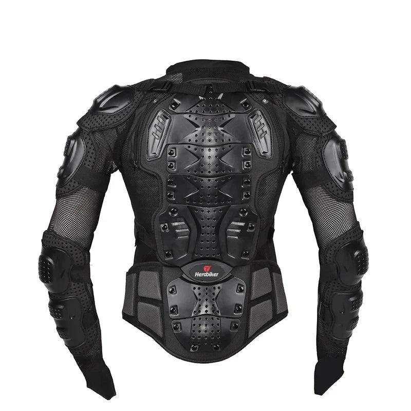 Motorcycle Jacket with Full Body Armor Set – Chest Armor Suit for Motocross Racing & Protective Moto Gear, Sizes S-5XL