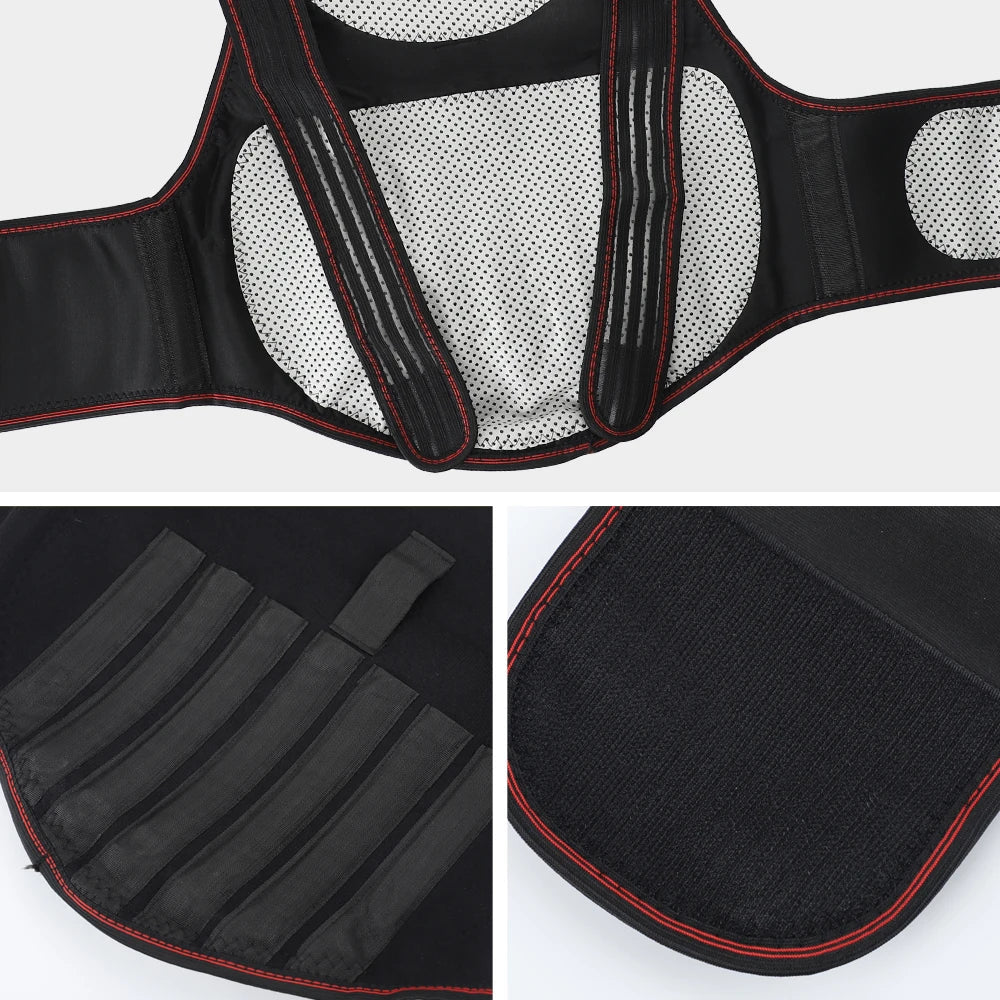 Tourmaline Magnetic Heated Vest — Self-Heating Thermal Clothing, Lumbar Waist Brace, Posture Corrector & Pain Relief Corset