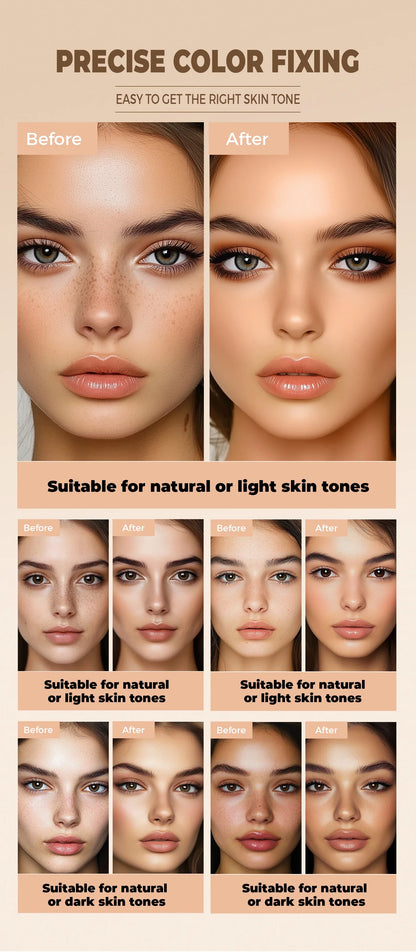 Waterproof Full-Coverage Concealer — Natural Finish Foundation for Tattoos, Scars, All Skin Tones & Types