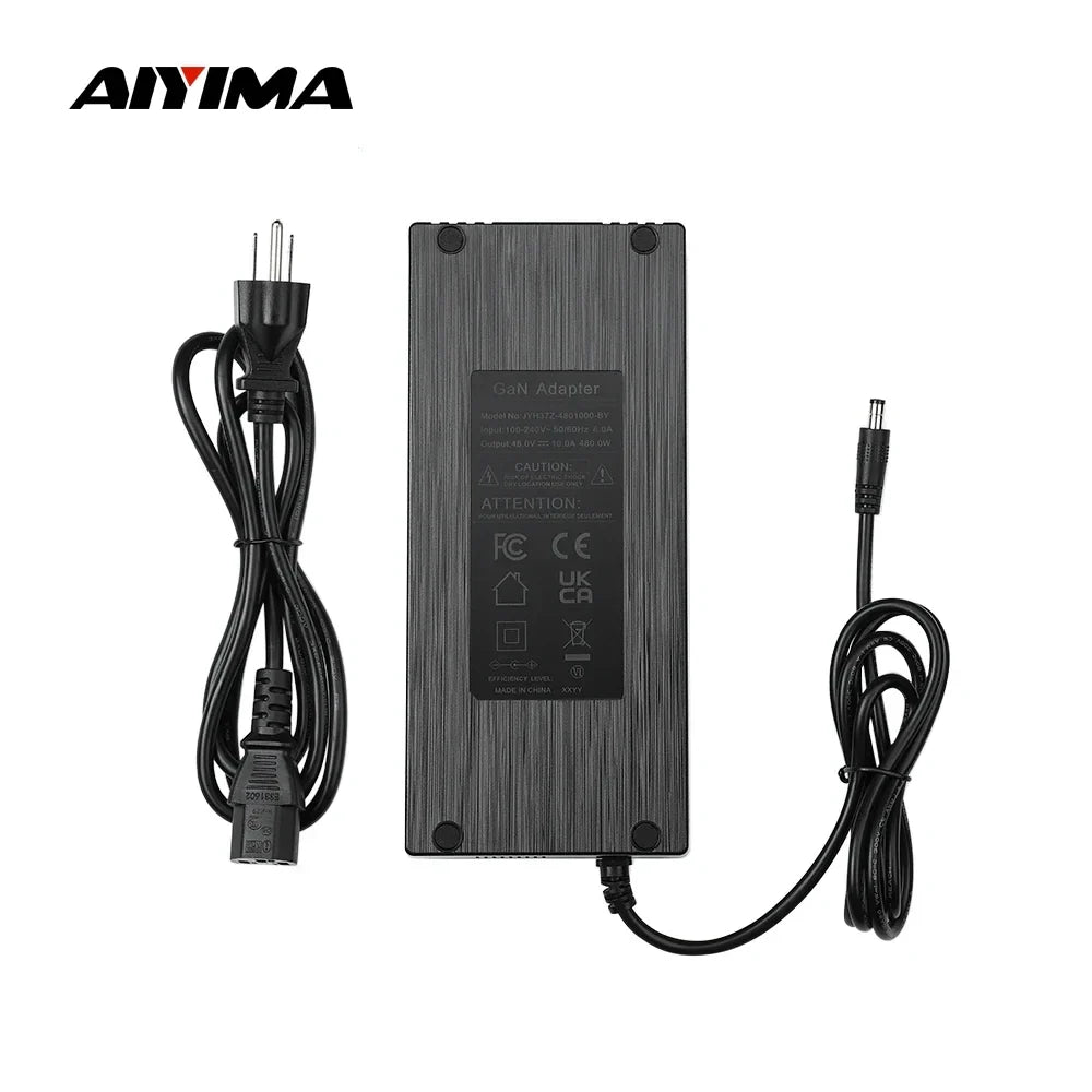 AIYIMA 48V 10A GAN Power Adapter – High-Power Supply for TPA3255 & TAS5630 Audio Amplifiers A07 A08