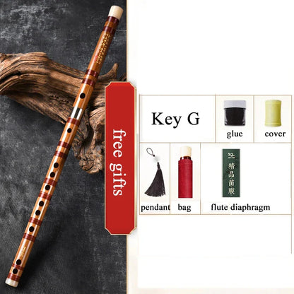Chinese Bamboo Flute Dizi – Traditional Flute for Beginners, Key C/D/E/F/G Musical Instrument