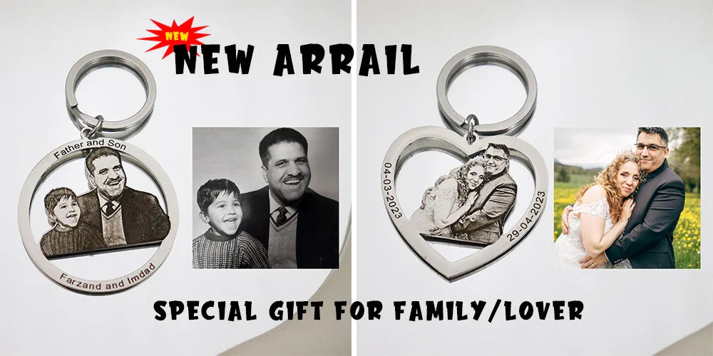 Personalized Children’s Drawing Keychain – Custom Kids Artwork Photo & Logo Car Keyring Gift