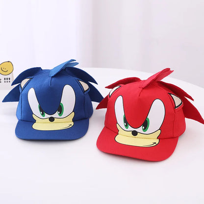 Children’s Sonic Baseball Cap — Cartoon Flat Brim Spring & Autumn Hat for Boys & Girls