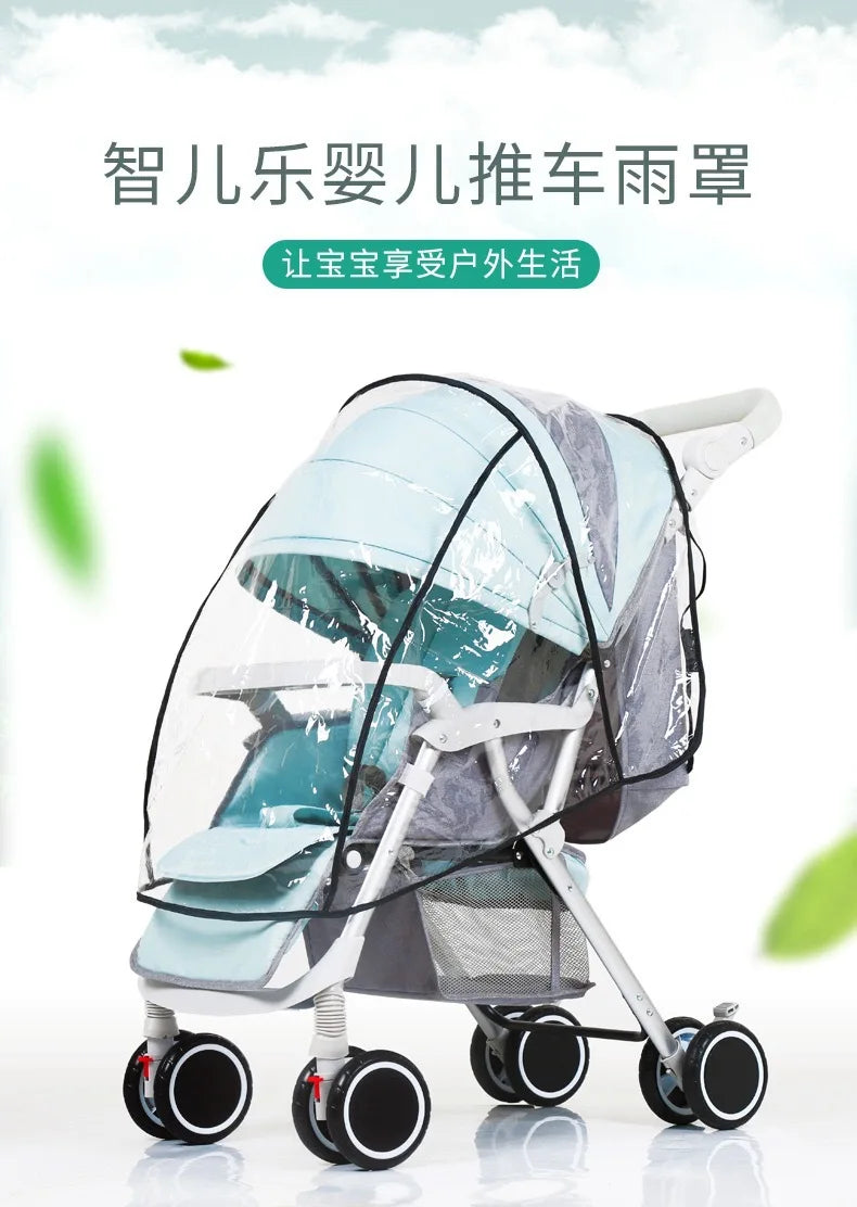 Transparent Universal Stroller Rain Cover - Weather Shield for Baby Car, Wind, Sun, and Rain Protection