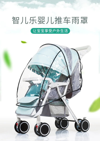 Transparent Universal Stroller Rain Cover - Weather Shield for Baby Car, Wind, Sun, and Rain Protection