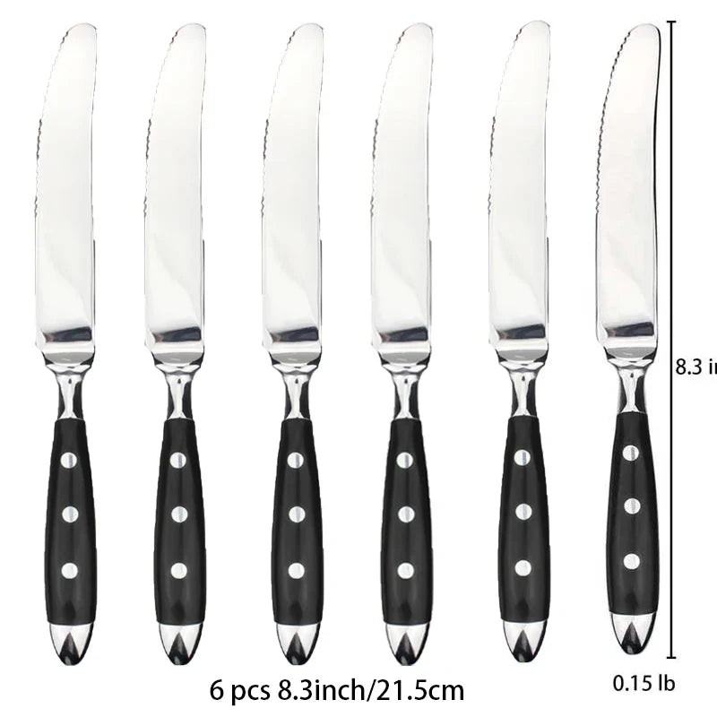 Classic Elegant Stainless Steel Cutlery Set – Fork, Spoon, Knife & Teaspoon Full Dining Steak Dinnerware Collection