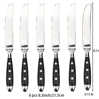 Classic Elegant Stainless Steel Cutlery Set – Fork, Spoon, Knife & Teaspoon Full Dining Steak Dinnerware Collection