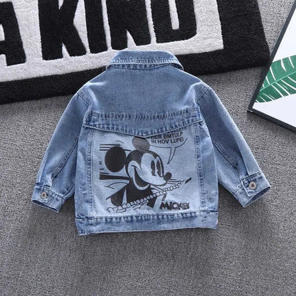 Mickey Denim Jacket for Kids – Cartoon Jean Coat for Boys & Girls, Stylish Autumn Outerwear