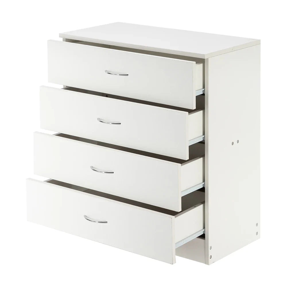 Modern Simple White 4-Drawer Dresser – Minimalist Storage Furniture