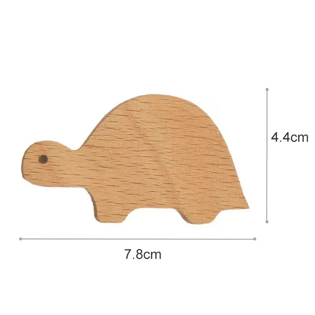Wooden Drawer & Wall Hooks — Animal Keychain, Coat & Wardrobe Hanger, Cute Home & Kitchen Decor Accessory