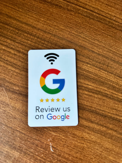 NFC215 Programmable Google Review Acrylic Stickers – 13.56MHz Waterproof NFC Station Table Stand Card