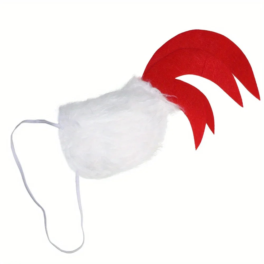 Rooster Chicken Costume Accessories - Comb Headband, Tail, Beak Mask & Chicken Feet Shoes Set