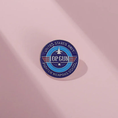 Top Gun Navy Fighter Weapons School Enamel Pin – Vintage Metal Badge for Backpack, Clothes, Jewelry & Shirt Collar