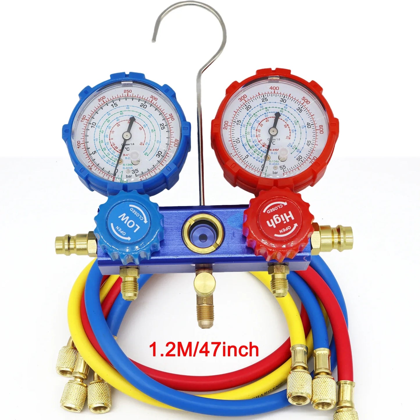 3-Way AC Manifold Gauge Set - HVAC Refrigerant Charging & Diagnostic Tool for R410A R22 R404A R134A