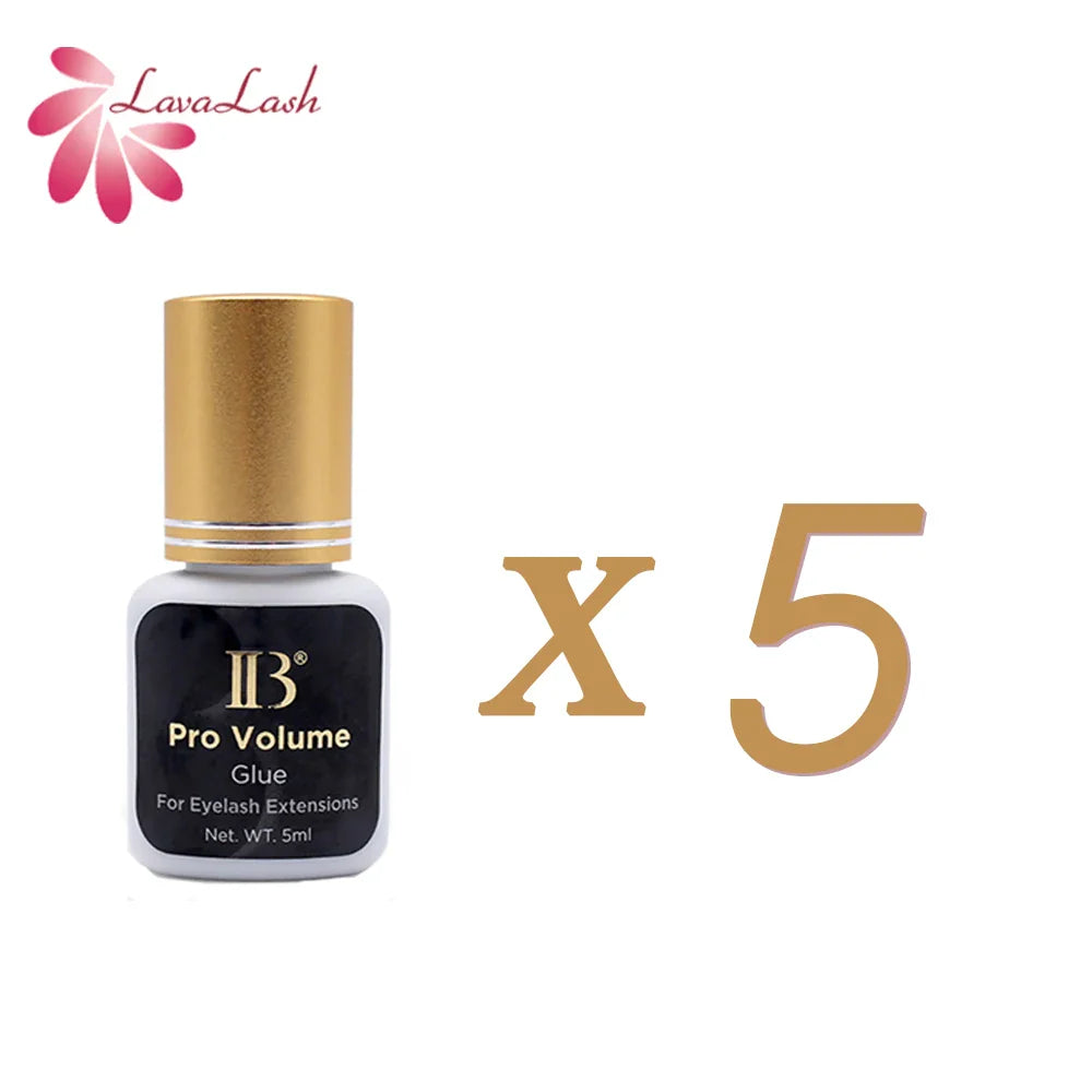 IB Pro Volume Eyelash Extension Glue — 1S Fast-Dry, Long-Lasting Korea Original Strong Cola Adhesive, 5ml for Fake Lashes