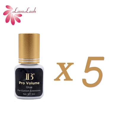 IB Pro Volume Eyelash Extension Glue — 1S Fast-Dry, Long-Lasting Korea Original Strong Cola Adhesive, 5ml for Fake Lashes