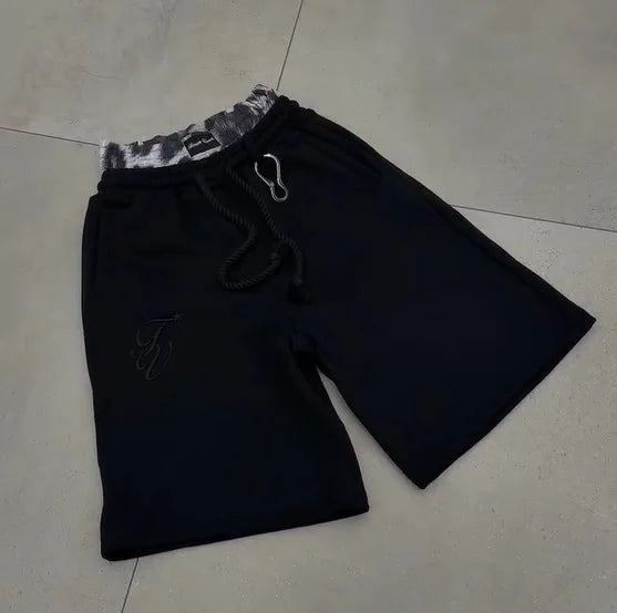 Y2K Double-Waist Embroidered Shorts - Loose American Streetwear Five-Quarter Pants