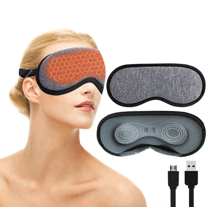 3D Electric Heated Eye Mask — Intelligent Hot Steam Eye Mask for Sleep, Eye Protection & Shading, USB Powered