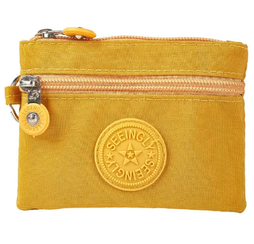 Small Solid Canvas Coin Bag for Kids - Money Purse, ID and Credit Card Holder, Key and Earphone Storage