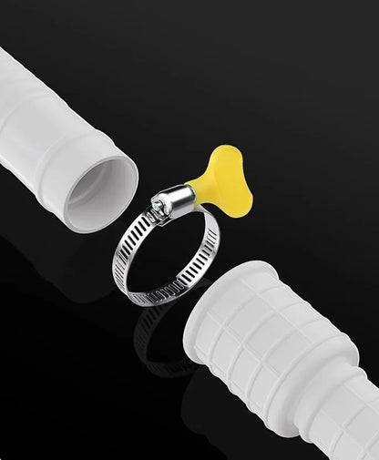 1–4M White Drain Hose Pipe — Extension Tube for Air Conditioner, Washing Machine & Kitchen Faucet