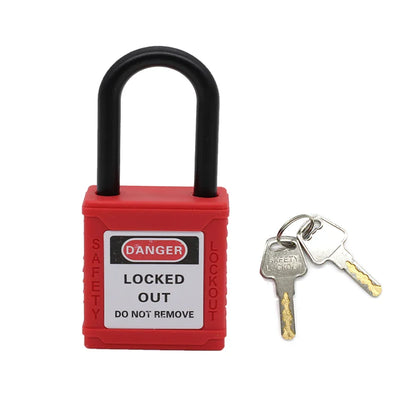 Industrial Safety Padlock – 38mm Nylon Shackle LOTO Lockout for Personal Power & Engineering Use