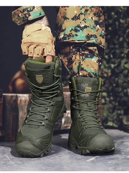 Special Forces Desert Combat Boots - Men's Tall Wear-Resistant Tactical, Waterproof Training & Outdoor Mountaineering Sports Boots