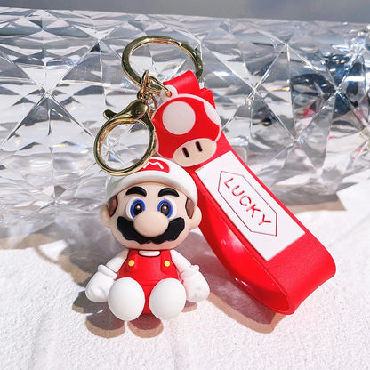 Super Mario Bros Keychain – 27 Cute Cartoon Character Action Figure Toy Doll Gift for Kids