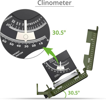 Multifunctional High-Precision Military Compass — Waterproof Metal Outdoor Survival Camping Compass with Fluorescent & Geological Features
