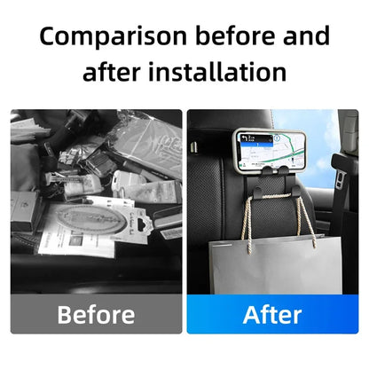 Car Back Seat Hook Phone Holder - Headrest Stand for iPhone, Samsung & All Phones