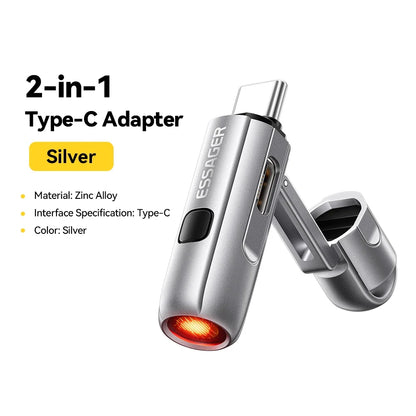 Essager 2-in-1 USB-C Mini Lighter - Portable Outdoor Lighter with Air Blowing Function