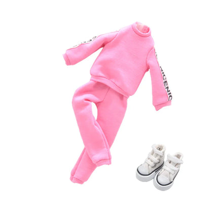 Blythe Doll Clothes – Fashion Tops, Black & White Shirts with Jeans & Plaid Pants for Azone OB22/OB24 Dolls