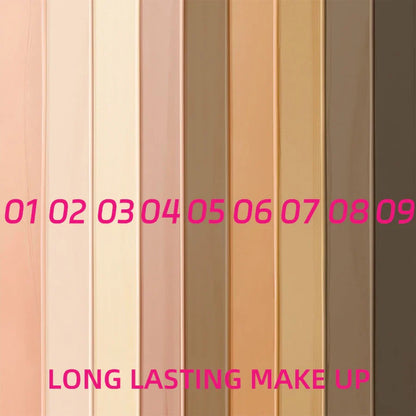 9-Color Matte Foundation Cream – Waterproof, Moisturizing Liquid Concealer for Full Coverage Professional Face Makeup