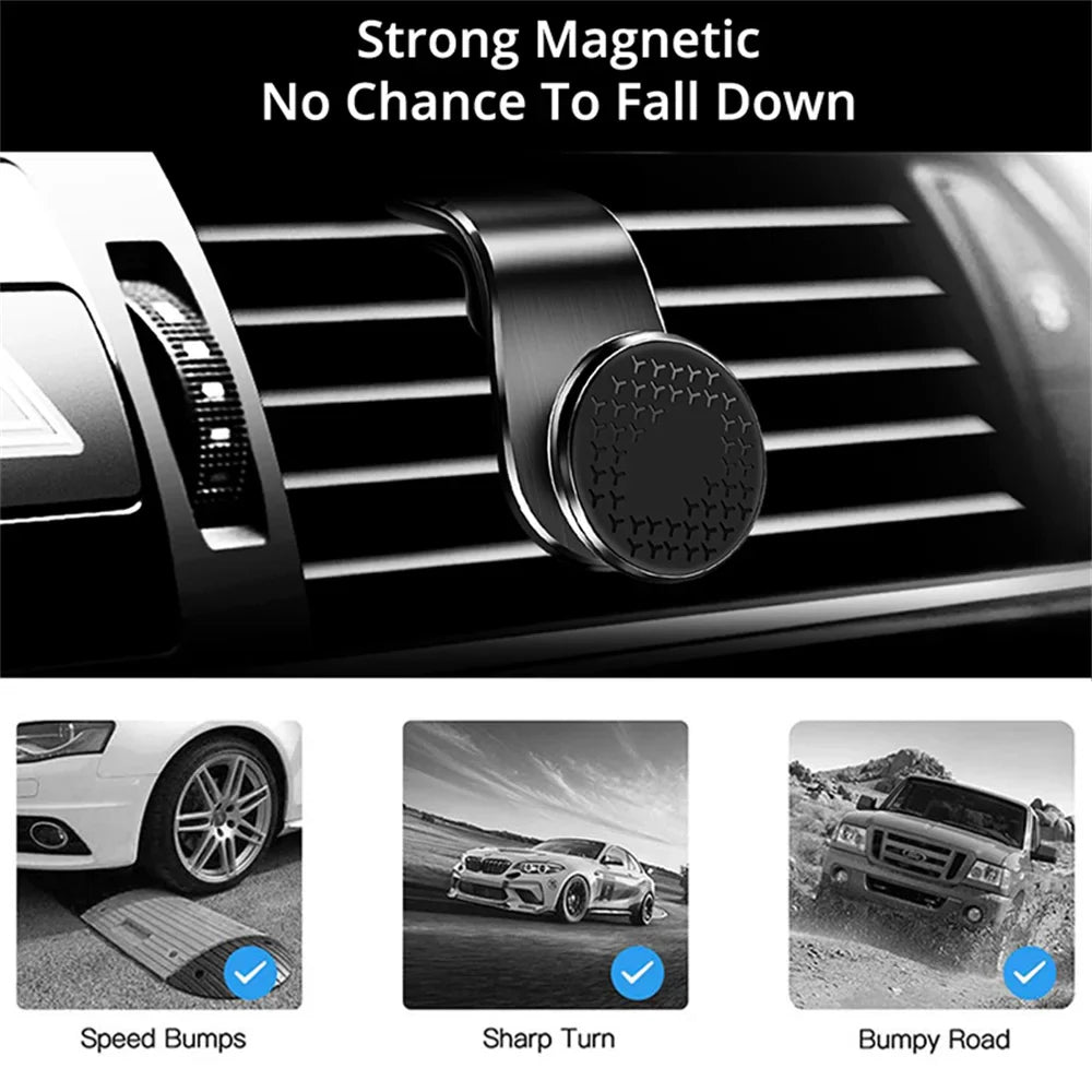 Magnetic Car Phone Holder - Air Vent Clip Mount with 360° Rotation for Xiaomi, iPhone 14, Samsung, & Other Cell Phones