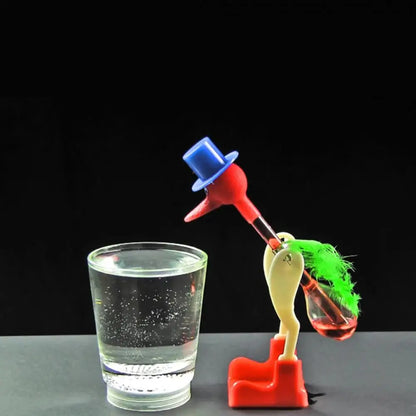 Creative Drinking Bird Liquid Motion Toy – Lucky Duck Bobbing Science Prank Desk Decoration Ornament & Gift for Home and Office